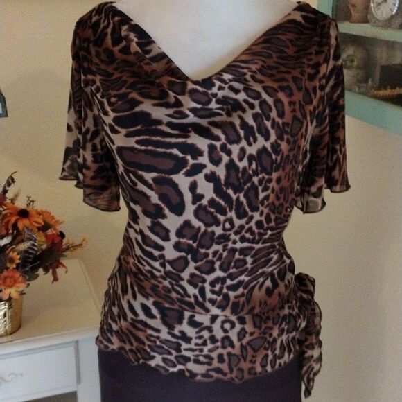 En Focus Studio Dressy Animal Print Dress - Picture 2 of 10